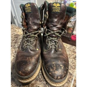 Georgia Giant Mens 8 Inch Brown Leather Work Boots EH G8374 Size 11.5 M